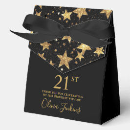 Caja Para Regalos 21st Birthday Gold Stars Thank You 
