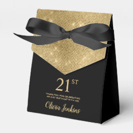 Caja Para Regalos 21st Birthday Gold Thank You Favor Box