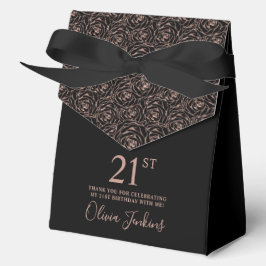 Caja Para Regalos 21st Birthday Rose Gold Glitter Roses Thank You 