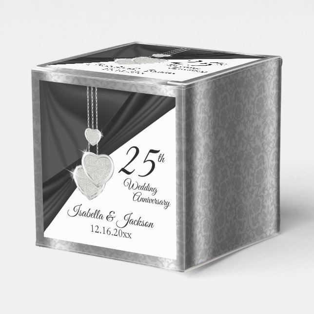 Caja Para Regalos 25° Aniversario del Boda de Plata (Costado Anverso)