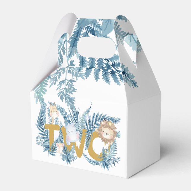 Caja Para Regalos 2.º Safari Nacimiento Animales Exóticos Personaliz (Front Side)