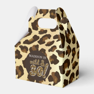 Caja Para Regalos 30.º guión de globo leopardo de cumpleaños