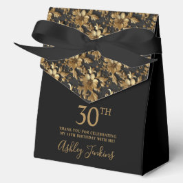 Caja Para Regalos 30th Birthday Gold Floral Thank You 