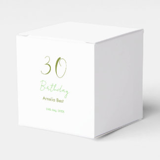 CAJA PARA REGALOS 30TH BIRTHDAY GREEN NAME DATE BOLD RETRO PASTEL SI