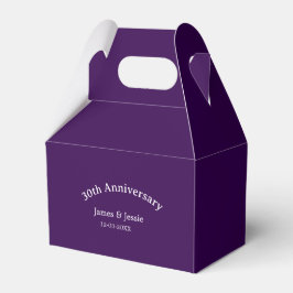 Caja Para Regalos 30th wedding anniversary name date purple simple 
