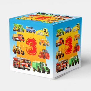 Caja Para Regalos 3ro cumpleaños de los camiones grandes