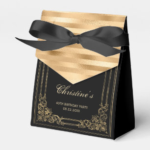Caja Para Regalos 40.º cumpleaños elegante guión enmarcado de oro ne