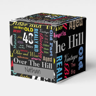 Caja Para Regalos 40.o Feliz cumpleaños en un estilo de la pintada