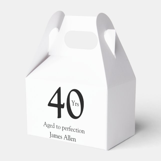 Caja Para Regalos 40 years aged to perfection birthday name simple  (Front Side)