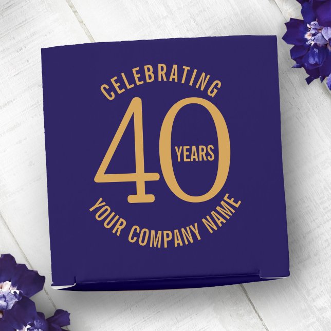 Caja Para Regalos 40 years blue gold business anniversary logo (Subido por el creador)