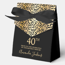 Caja Para Regalos 40th Birthday Gold Leopard Print Thank You 