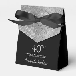 Caja Para Regalos 40th Birthday Silver Thank You Favor Box