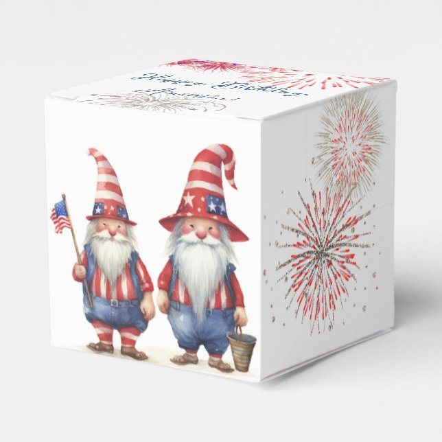 Caja Para Regalos 4 de julio de Gnomes (Costado Anverso)