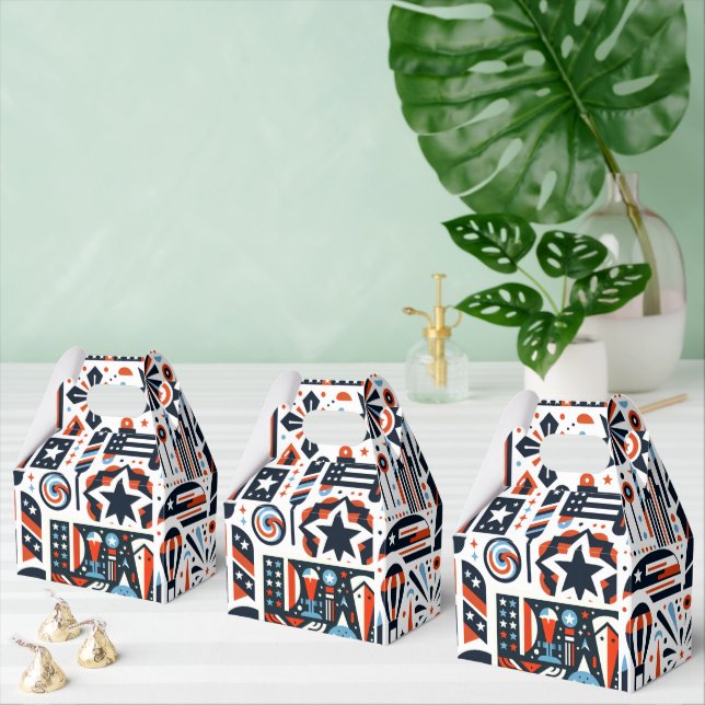 Caja Para Regalos 4 de julio Patrón Generativo (Múltiple)