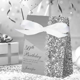 Caja Para Regalos 50º Cumpleaños Elegante de Plata