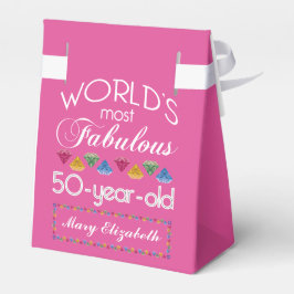 Caja Para Regalos 50.º cumpleaños Las gemas más fabulosas rosa framb