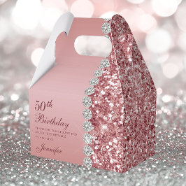 Caja Para Regalos 50.º Rosa elegante