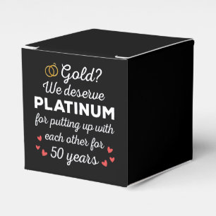 Caja Para Regalos 50° Aniversario Boda I - Pareja divertida de oro