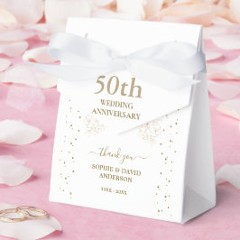 Caja Para Regalos 50° Aniversario del Boda de Luxury Gold Confetti