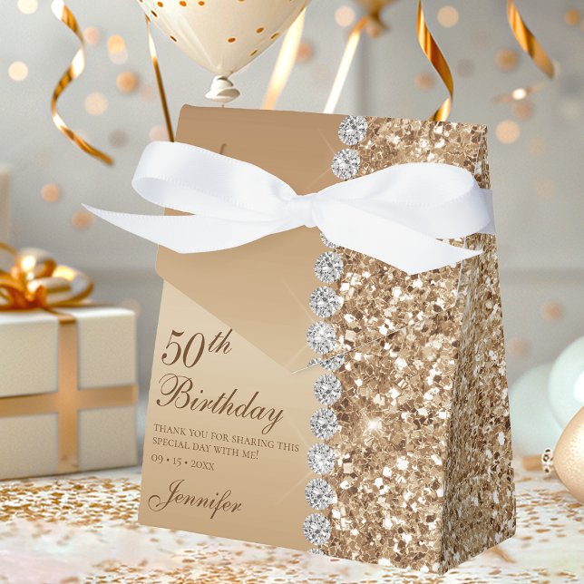 Caja Para Regalos 50 Cumpleaños Elegante Oro (Subido por el creador)