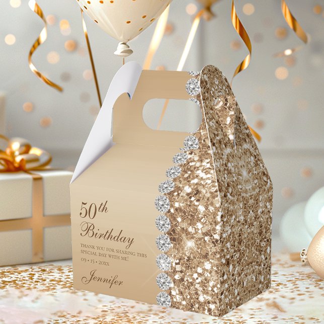 Caja Para Regalos 50 Cumpleaños Elegante Oro (Subido por el creador)