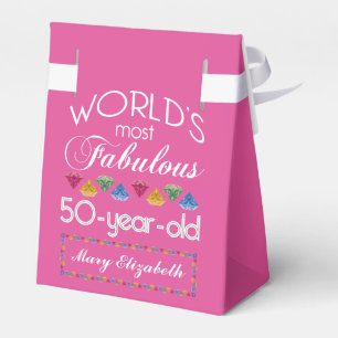 Caja Para Regalos 50 cumpleaños Las gemas más fabulosas frambuesa