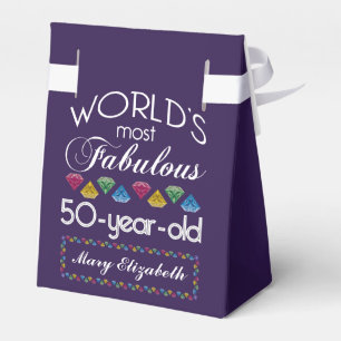 Caja Para Regalos 50 cumpleaños Las joyas más coloridas moradas