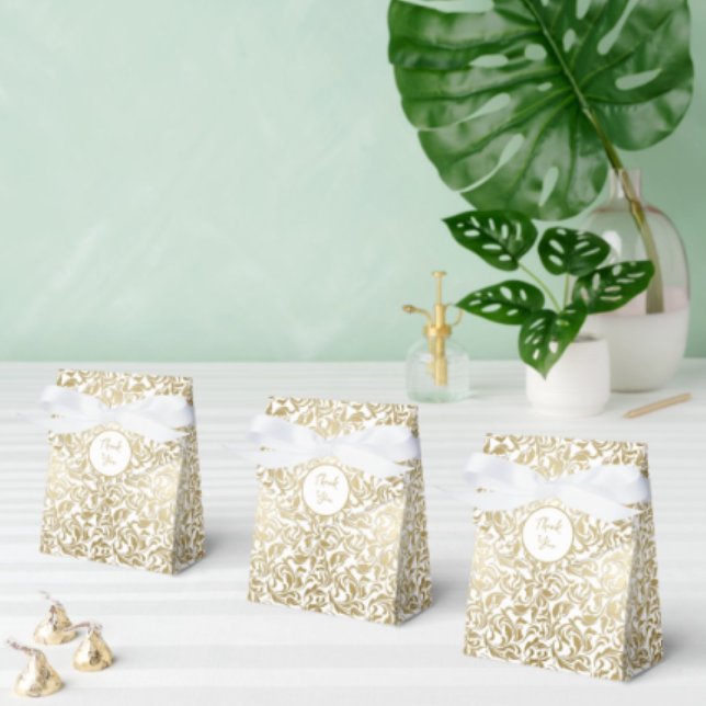 Caja Para Regalos 50 y fabuloso cumpleaños Dorado Floral Swirls (Subido por el creador)
