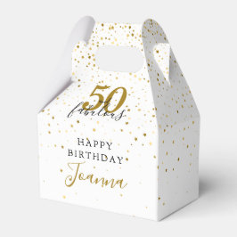 Caja Para Regalos 50 y fabuloso cumpleaños elegante oro y negro