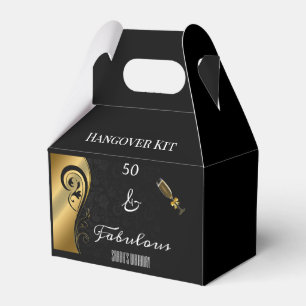 Caja Para Regalos 50 y fabuloso kit de resaca de cumpleaños de oro n