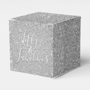 Caja Para Regalos 50 y Fabuloso Purpurina elegante plateado