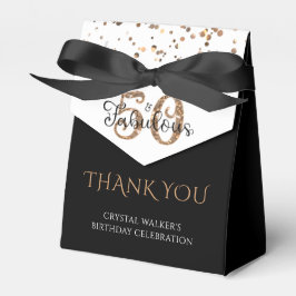 Caja Para Regalos 50 Y FABULOUS Elegante Oro Negro Gracias