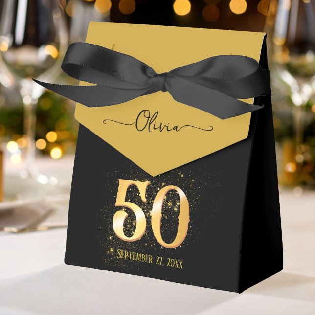 Caja Para Regalos 50 y oro fabuloso y negro (Subido por el creador)