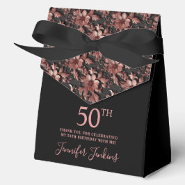 Caja Para Regalos 50th Birthday Rose Gold Floral Thank You 