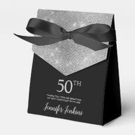 Caja Para Regalos 50th Birthday Silver Thank You Favor Box