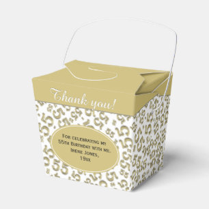 Caja Para Regalos 55.o Oro de la fiesta de cumpleaños/modelo blanco