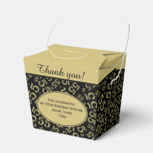 Caja Para Regalos 55.o Oro de la fiesta de cumpleaños/modelo negro
