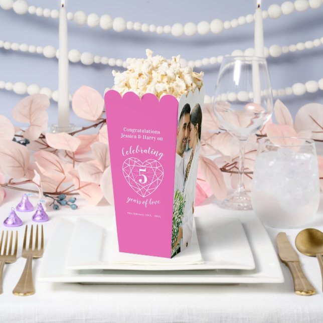 Caja Para Regalos 5° aniversario boda Rosa Tourmaline dos fotos (Boda)