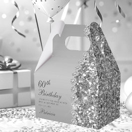Caja Para Regalos 60º Cumpleaños Elegante Plateado