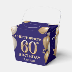 Caja Para Regalos 60.º Balón azul y oro de la marina del partido de 