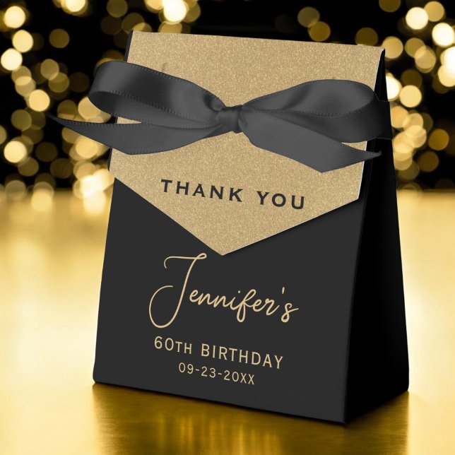 Caja Para Regalos 60.º Relieve metalizado dorado de cumpleaños guión (Subido por el creador)