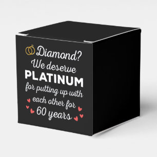Caja Para Regalos 60° Aniversario Boda I - Pareja Diamond Funny