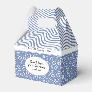 Caja Para Regalos 60.o Modelo azul y blanco del cumpleaños del