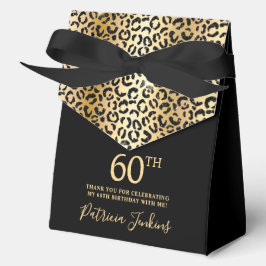 Caja Para Regalos 60th Birthday Gold Leopard Print Thank You 