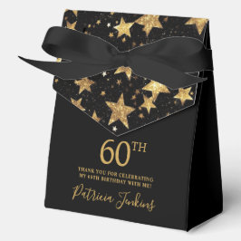 Caja Para Regalos 60th Birthday Gold Stars Thank You 