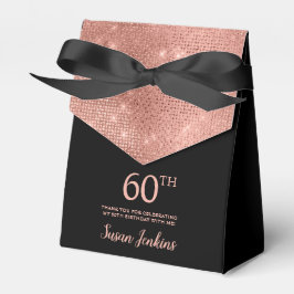Caja Para Regalos 60th Birthday Rose Gold Thank You Favor Box