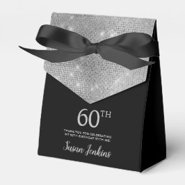 Caja Para Regalos 60th Birthday Silver Thank You Favor Box