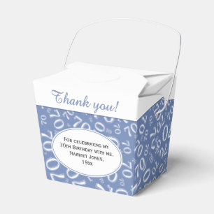 Caja Para Regalos 70.ª fiesta de cumpleaños Patrón de números azul/b