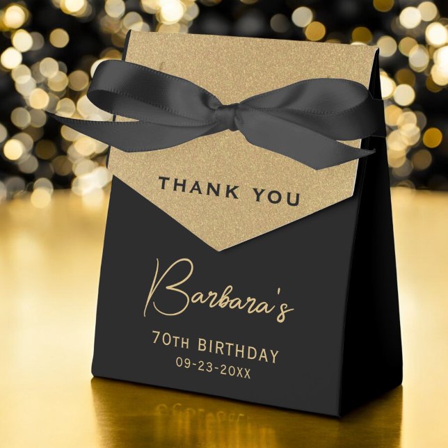 Caja Para Regalos 70.º Relieve metalizado dorado de cumpleaños guión (Subido por el creador)