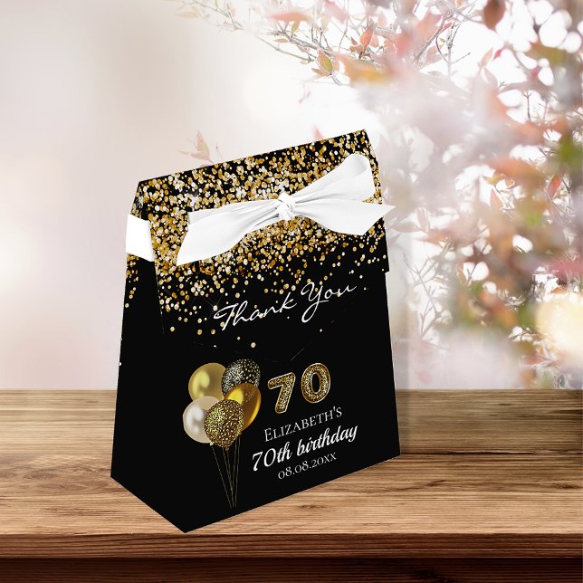 Caja Para Regalos 70 años leopardo de oro negro gracias (Subido por el creador)